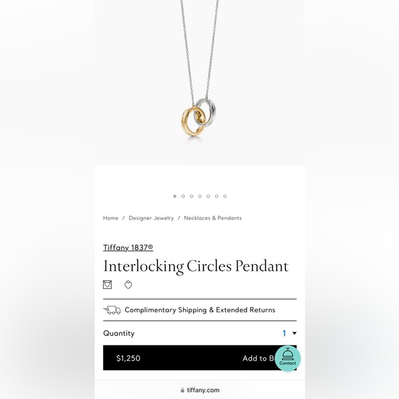 tiffany & co interlocking circles pendant - Picture 3 of 3